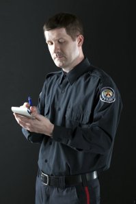 writing policeman